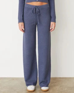 MONROW Softknit French Waffle Lounge Pant WASHEDBLUE Best